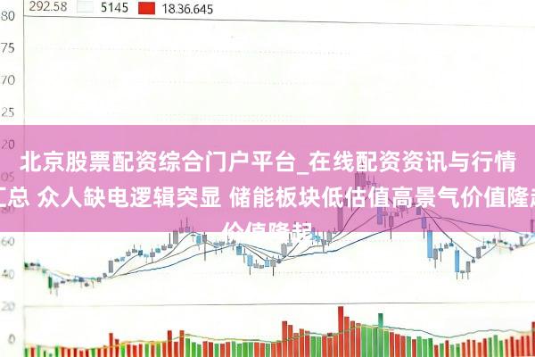 北京股票配资综合门户平台_在线配资资讯与行情汇总 众人缺电逻辑突显 储能板块低估值高景气价值隆起