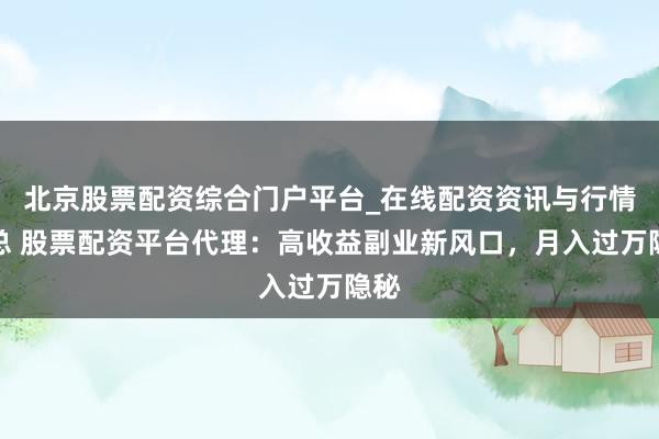 北京股票配资综合门户平台_在线配资资讯与行情汇总 股票配资平台代理:高收益副业新风口,月入过万隐秘
