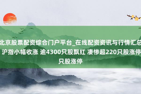 北京股票配资综合门户平台_在线配资资讯与行情汇总 沪指小幅收涨 逾4300只股飘红 凄惨超220只股涨停